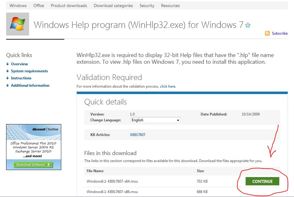 winhlp32 windows 7